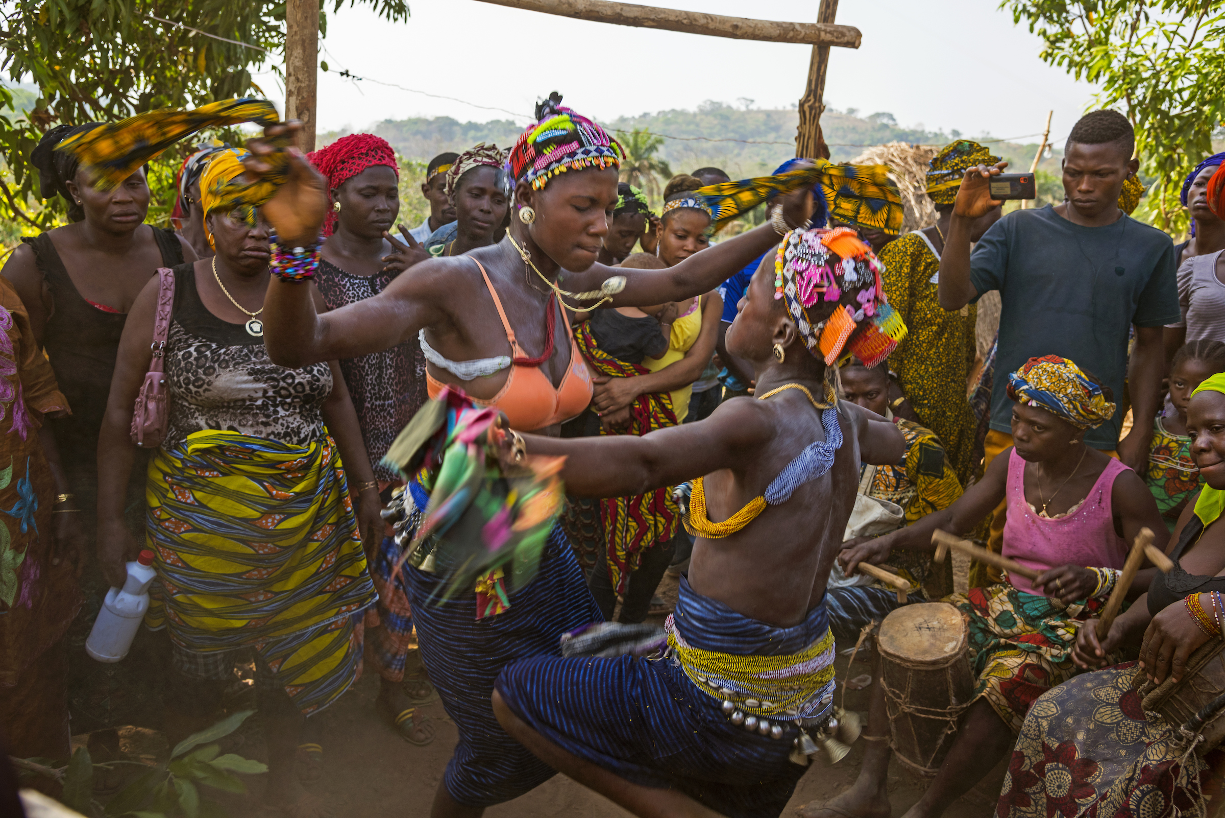 Graduates of this new kind of Bondo ceremony that does not include genital cutting celebrate with family and friends.
